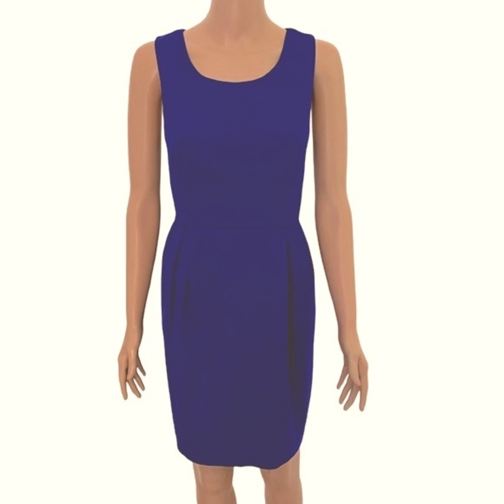 J. Crew blue scoop neck fit and flare.